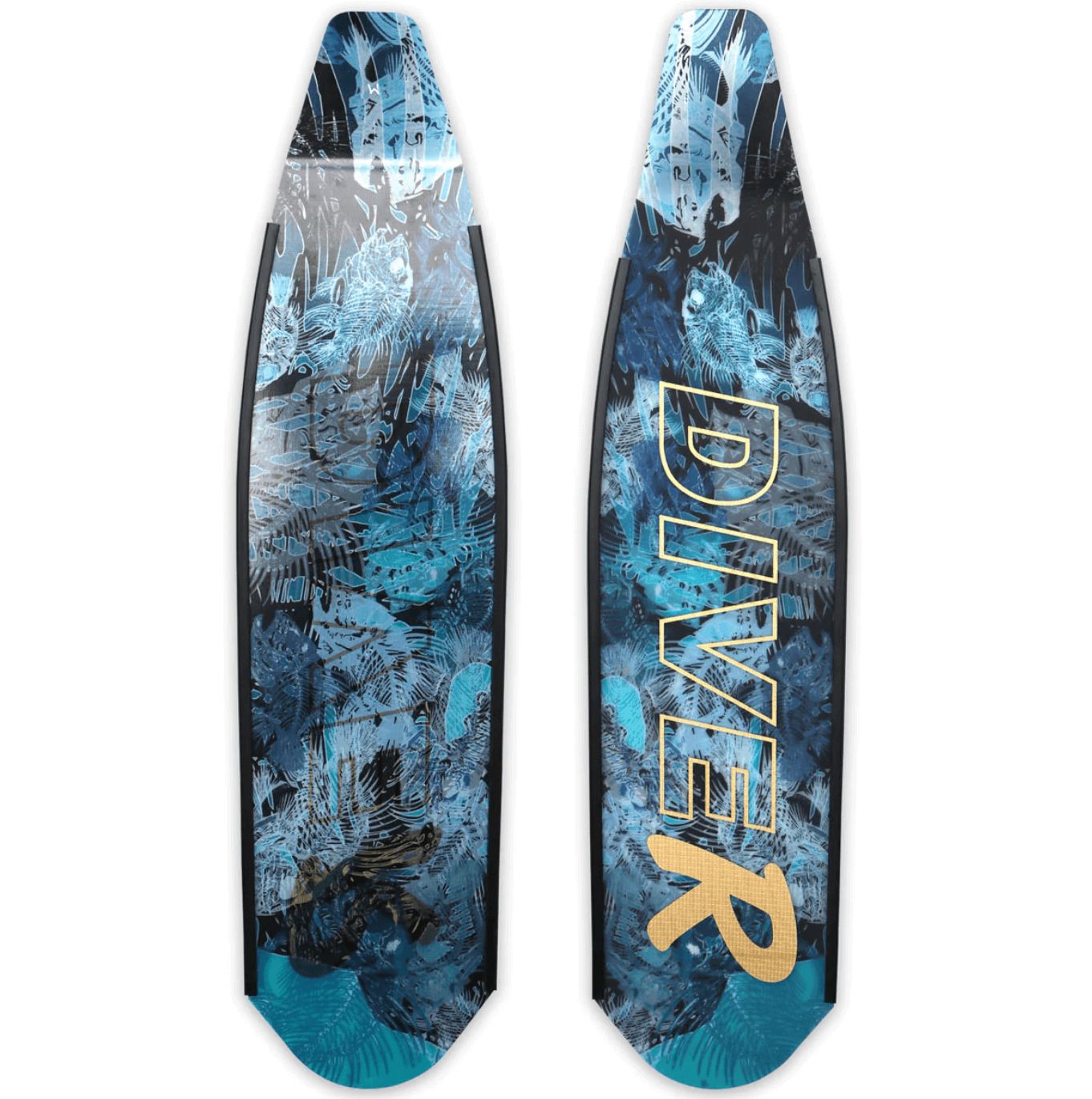 DiveR Australia 1 FREEDIVING FINS Blue Bone design (Freediving Fins) DiveR Fins